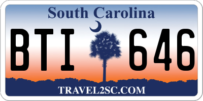 SC license plate BTI646