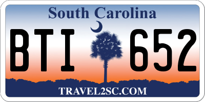 SC license plate BTI652