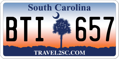 SC license plate BTI657