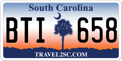 SC license plate BTI658
