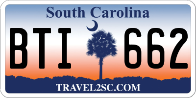SC license plate BTI662