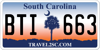 SC license plate BTI663