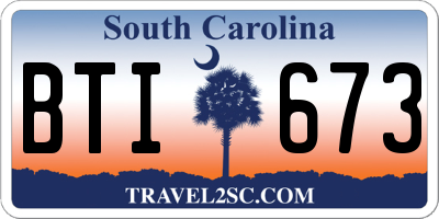 SC license plate BTI673