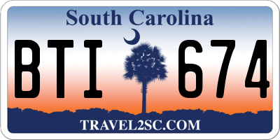 SC license plate BTI674