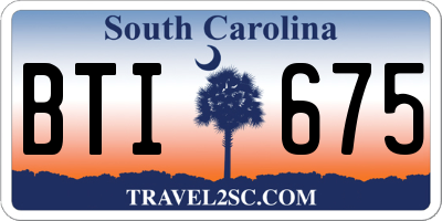 SC license plate BTI675