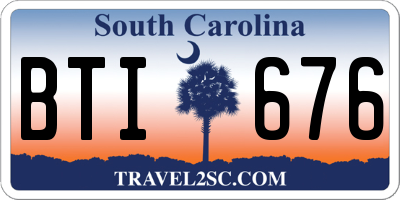 SC license plate BTI676
