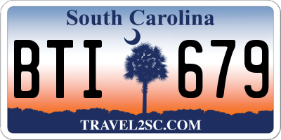 SC license plate BTI679