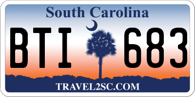 SC license plate BTI683