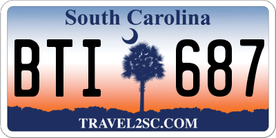 SC license plate BTI687