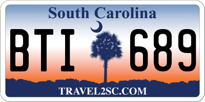 SC license plate BTI689