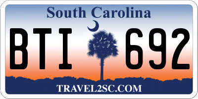 SC license plate BTI692