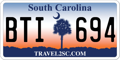 SC license plate BTI694