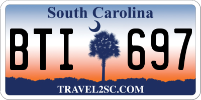 SC license plate BTI697
