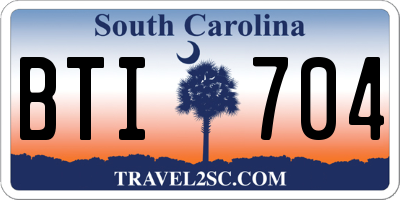 SC license plate BTI704