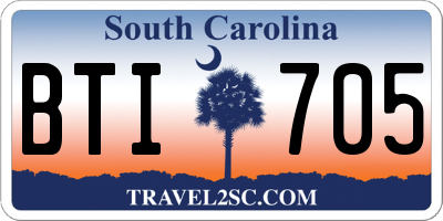 SC license plate BTI705