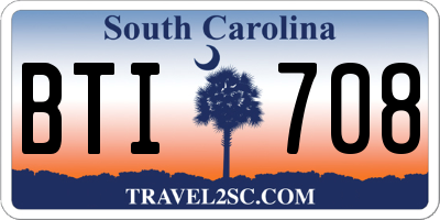 SC license plate BTI708