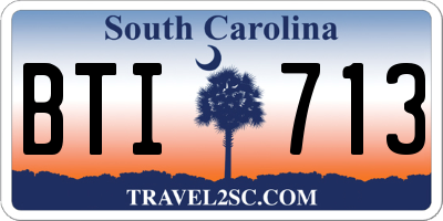 SC license plate BTI713