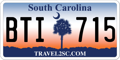 SC license plate BTI715