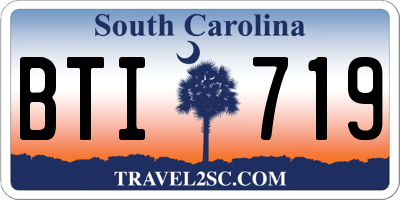 SC license plate BTI719