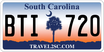 SC license plate BTI720
