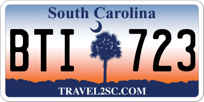 SC license plate BTI723