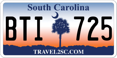 SC license plate BTI725