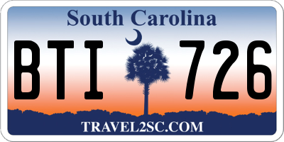 SC license plate BTI726