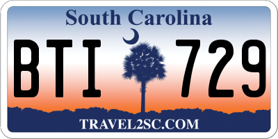 SC license plate BTI729