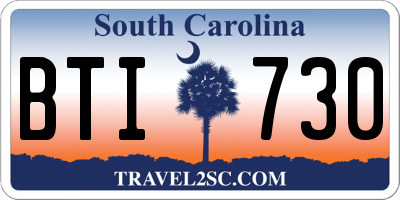 SC license plate BTI730