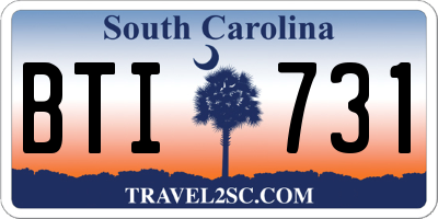 SC license plate BTI731