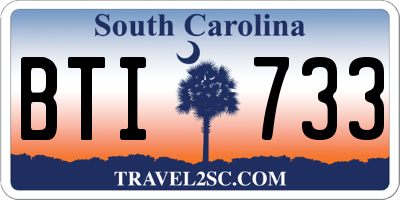 SC license plate BTI733