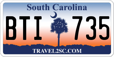 SC license plate BTI735