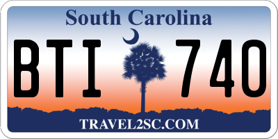 SC license plate BTI740