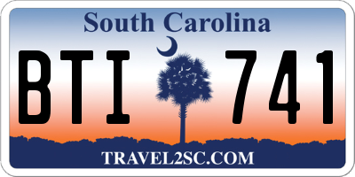 SC license plate BTI741