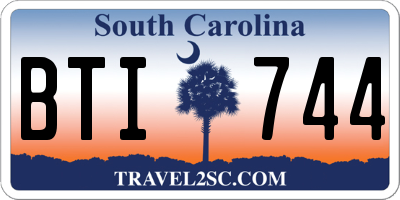 SC license plate BTI744