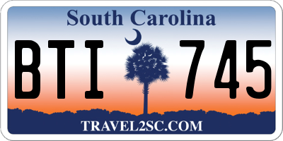SC license plate BTI745