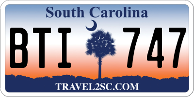 SC license plate BTI747