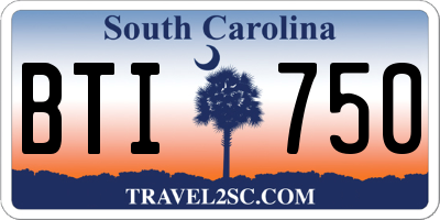 SC license plate BTI750