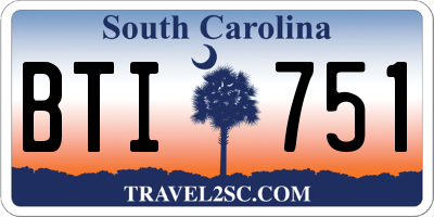 SC license plate BTI751