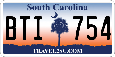 SC license plate BTI754