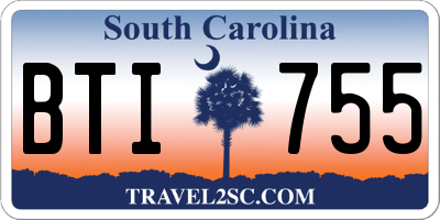 SC license plate BTI755