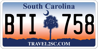 SC license plate BTI758