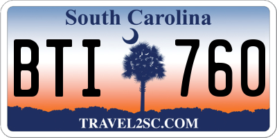 SC license plate BTI760