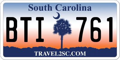 SC license plate BTI761