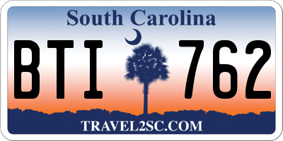 SC license plate BTI762