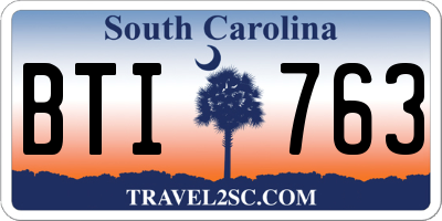 SC license plate BTI763