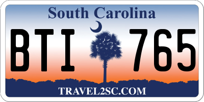 SC license plate BTI765