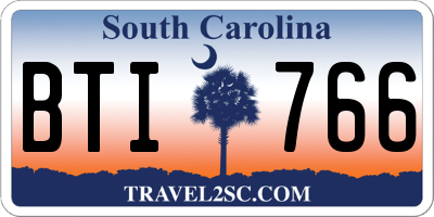 SC license plate BTI766