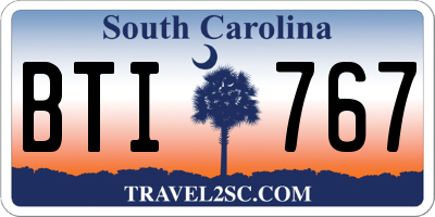 SC license plate BTI767