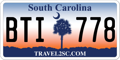 SC license plate BTI778